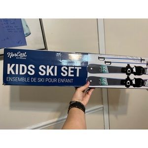 NorEast Outdoor Kid’s Ski Set (Skis and Poles)